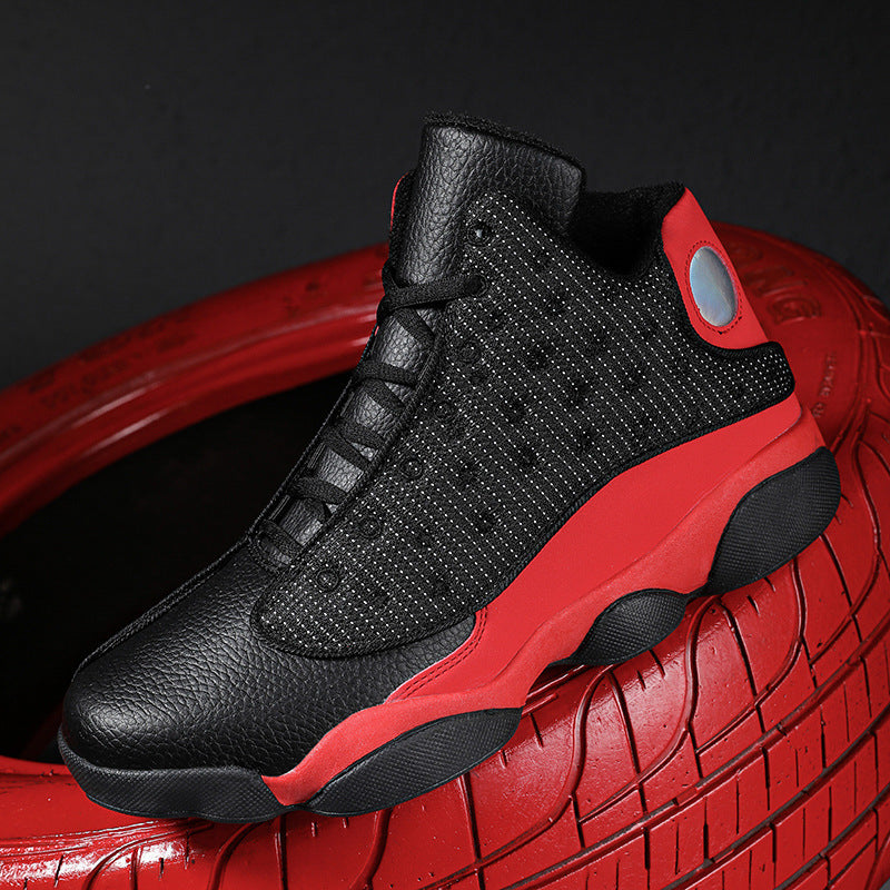Men's Breathable High-Top Cushioned Basketball Shoes with Non-Slip Rubber Soles