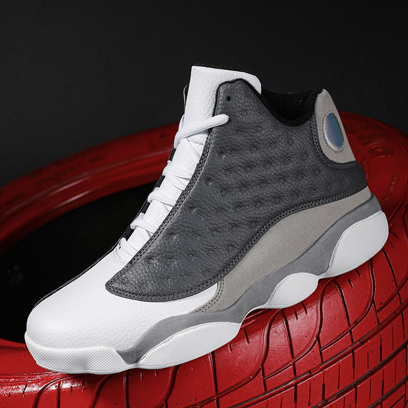 Men's Breathable High-Top Cushioned Basketball Shoes with Non-Slip Rubber Soles