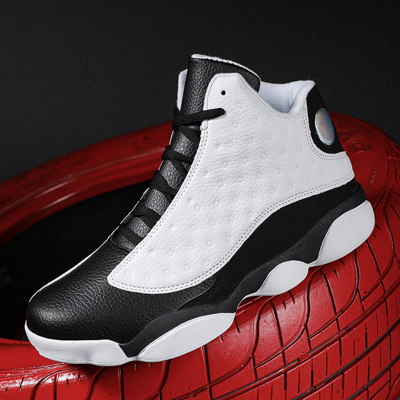 Men's Breathable High-Top Cushioned Basketball Shoes with Non-Slip Rubber Soles