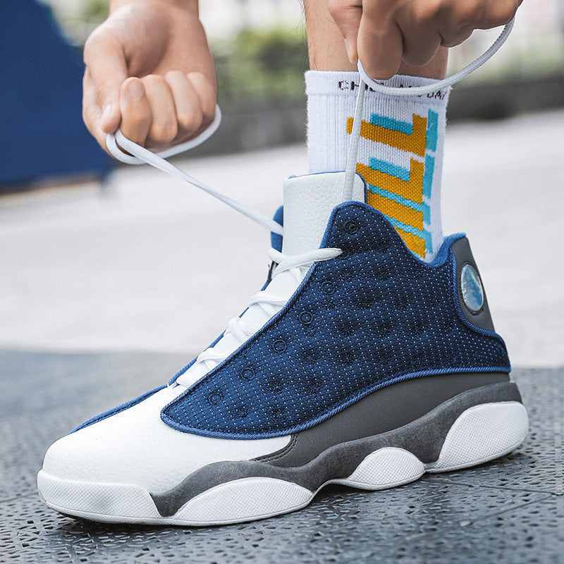 Men's Breathable High-Top Cushioned Basketball Shoes with Non-Slip Rubber Soles