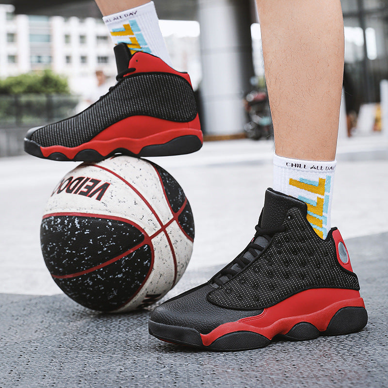 Men's Breathable High-Top Cushioned Basketball Shoes with Non-Slip Rubber Soles