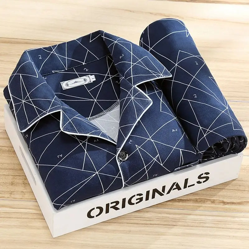 Men's Button-Up Shirt Pyjama Set