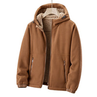 Veste d’hiver décontractée à capuche et fermeture éclair pour homme, avec poches