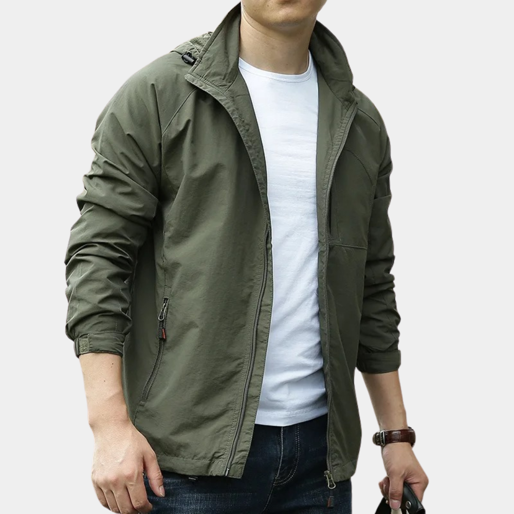 Veste décontractée pour homme à fermeture éclair