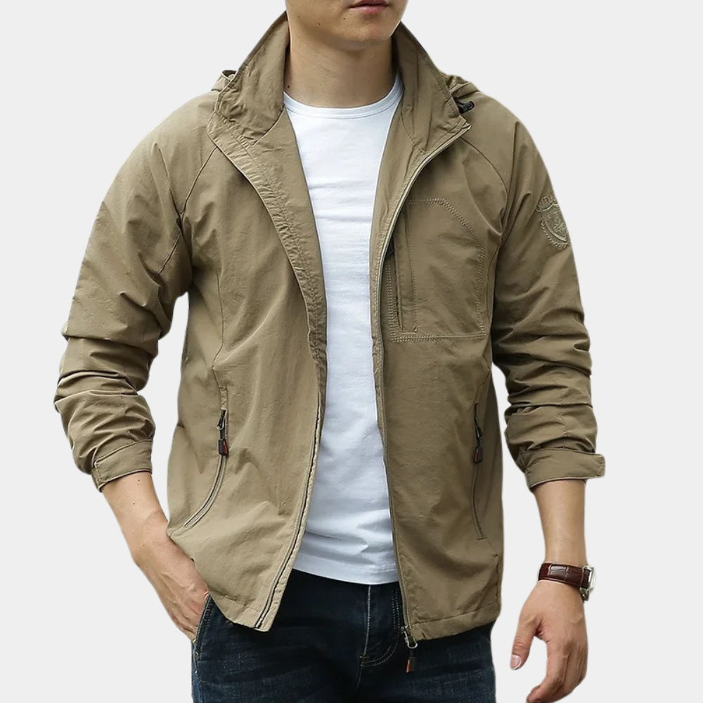 Veste décontractée pour homme à fermeture éclair