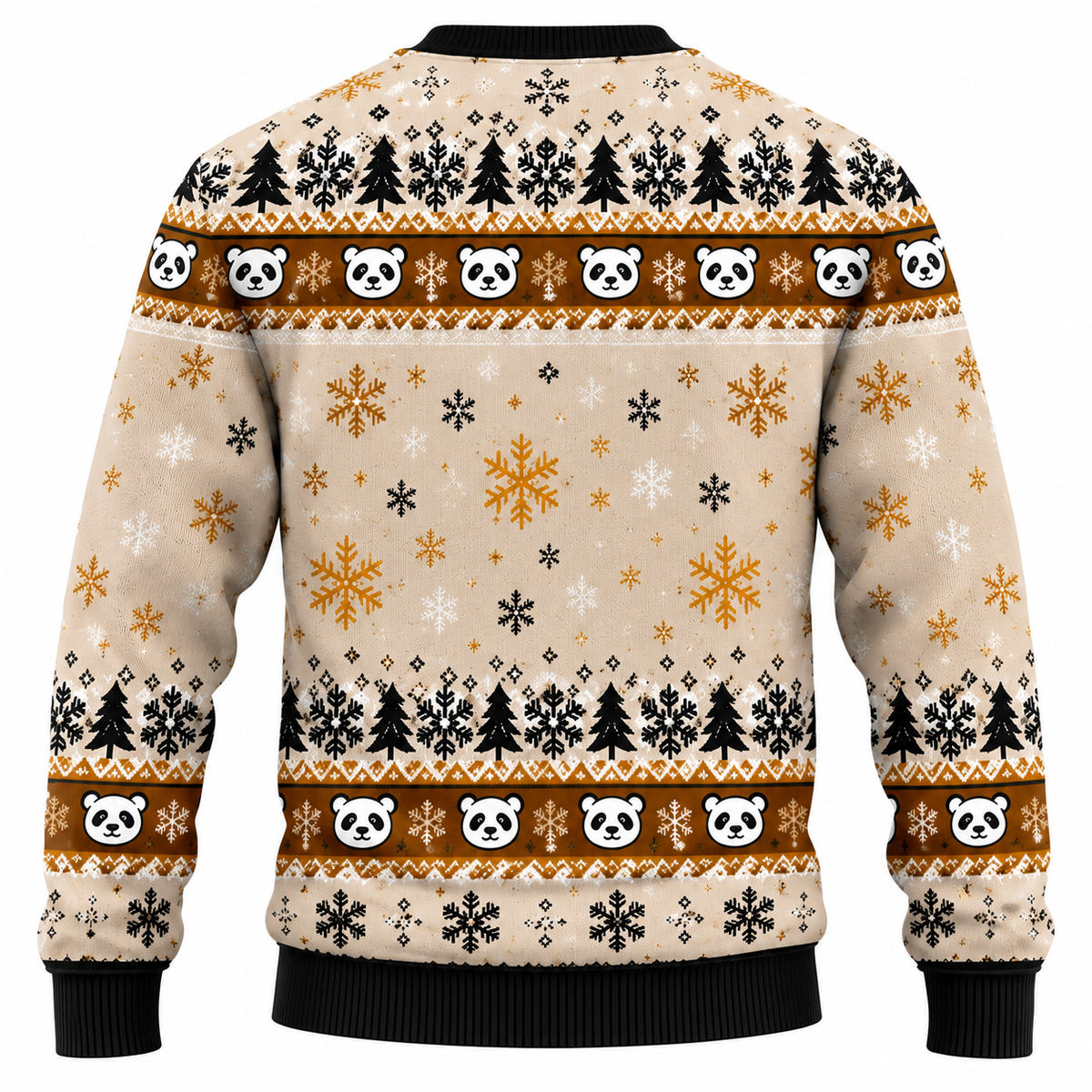 Men's Christmas Sweatshirt with Snowflake, Christmas Tree & Light Print - Casual Fit, Crew Neck & Long Sleeves