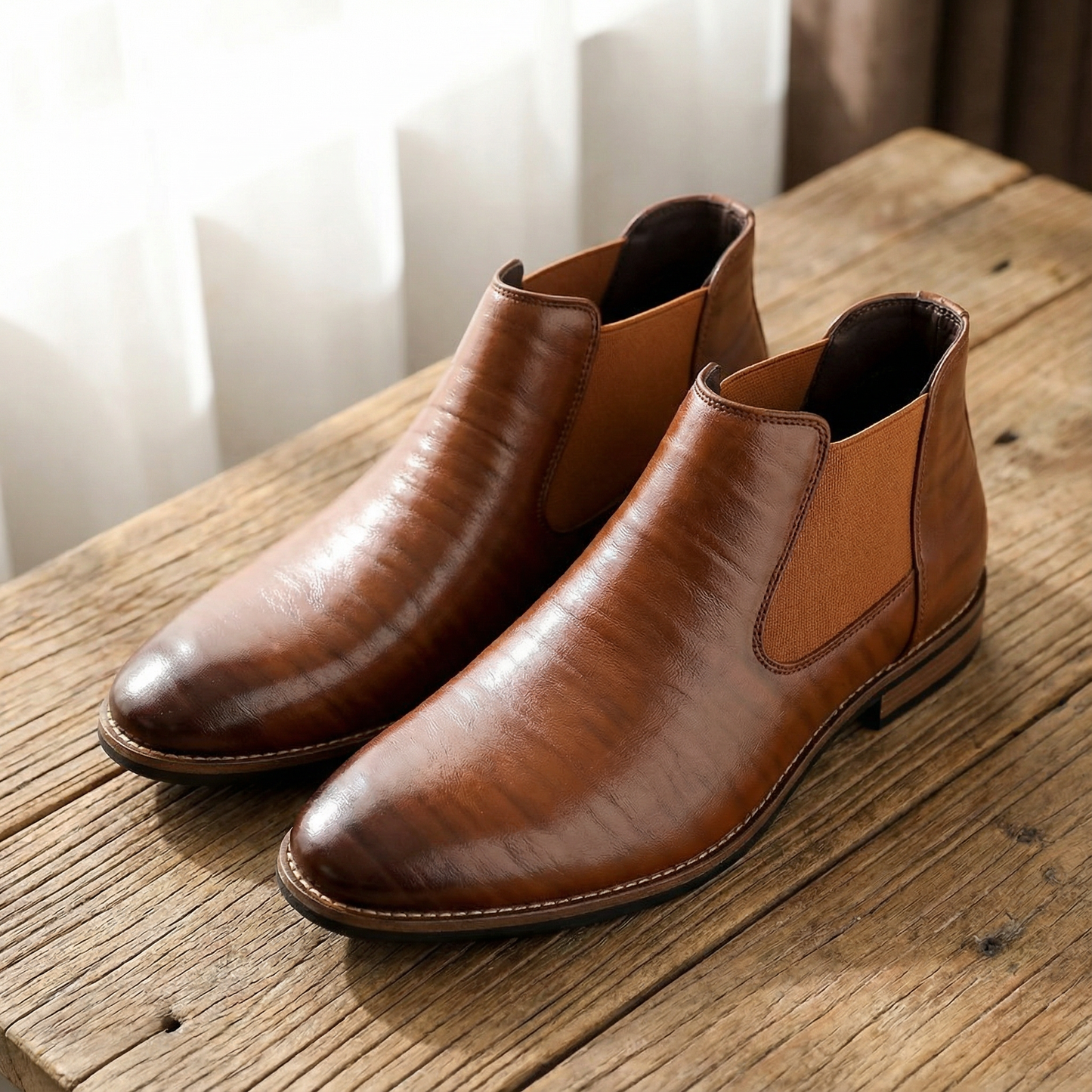 Bottines Chelsea classiques en cuir pour hommes