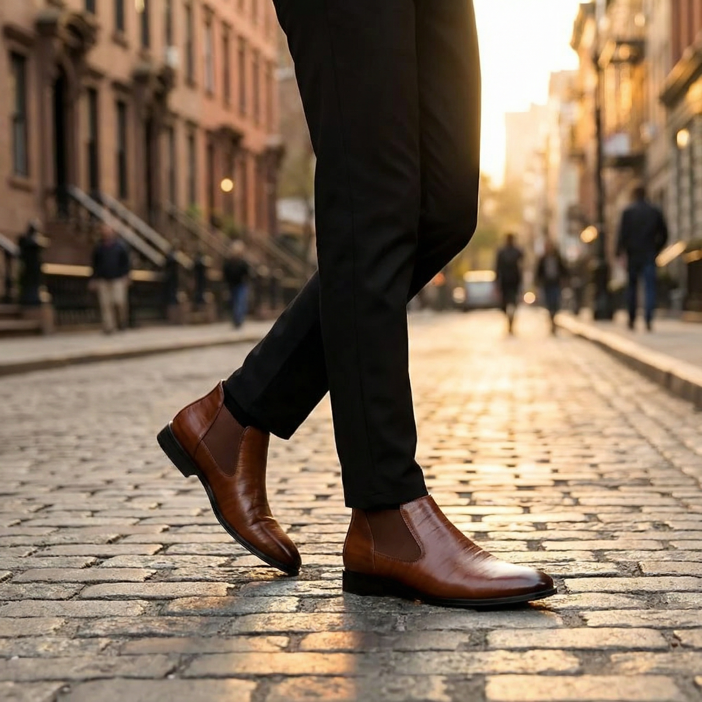 Bottines Chelsea classiques en cuir pour hommes