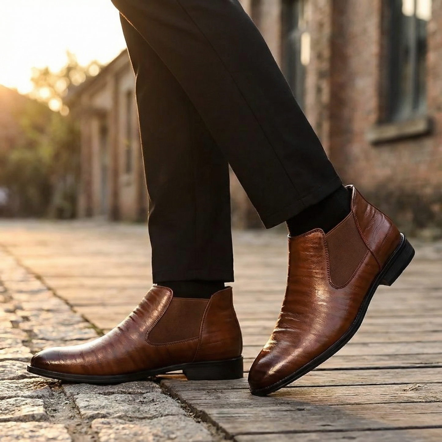 Bottines Chelsea classiques en cuir pour hommes