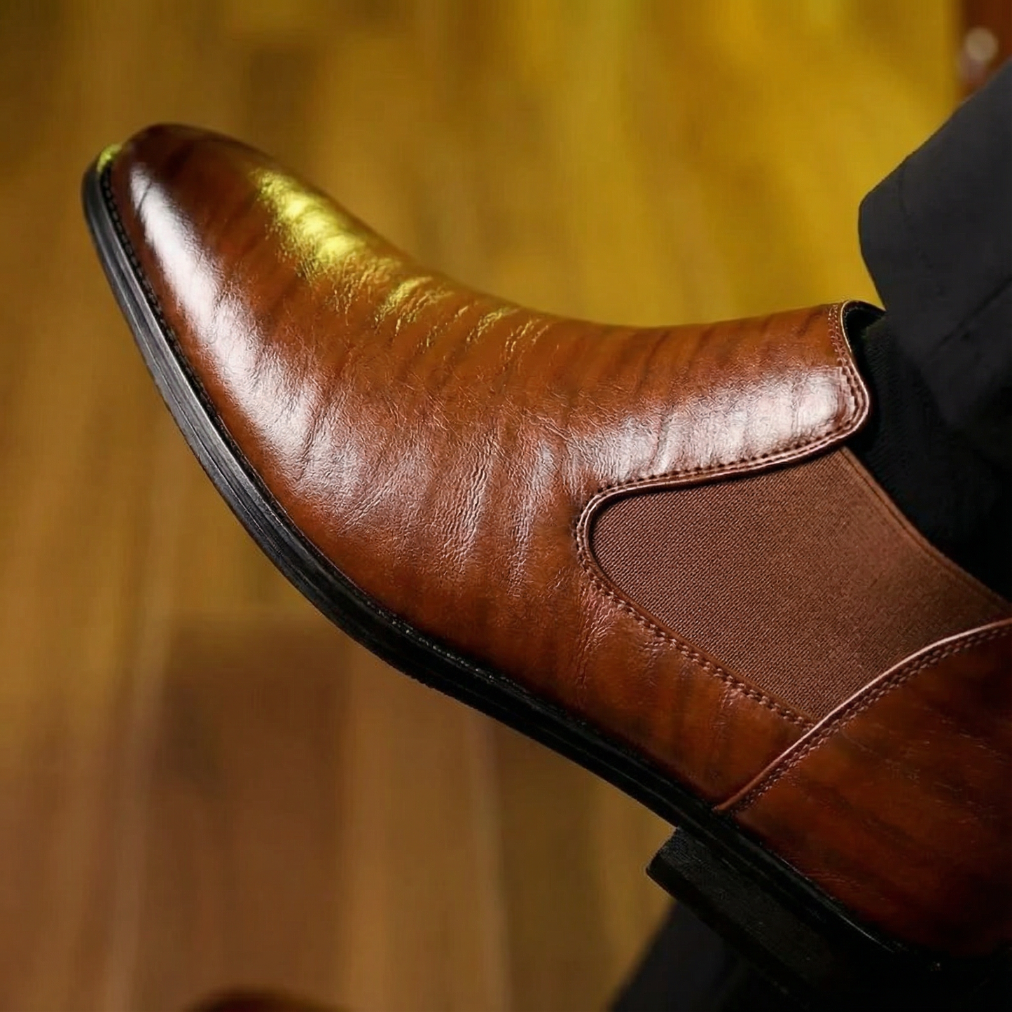 Bottines Chelsea classiques en cuir pour hommes