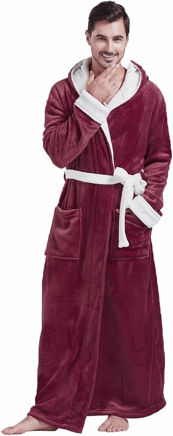 Men's Comfortable Flannel Bathrobe
