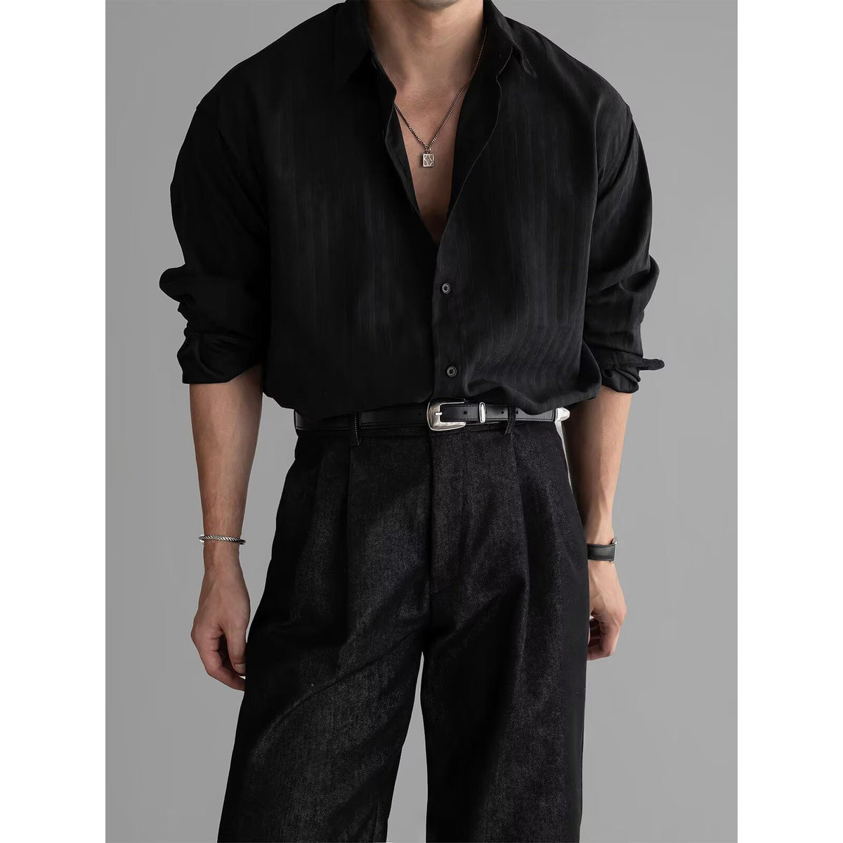 Chemise élégante pour homme avec texture fine côtelée