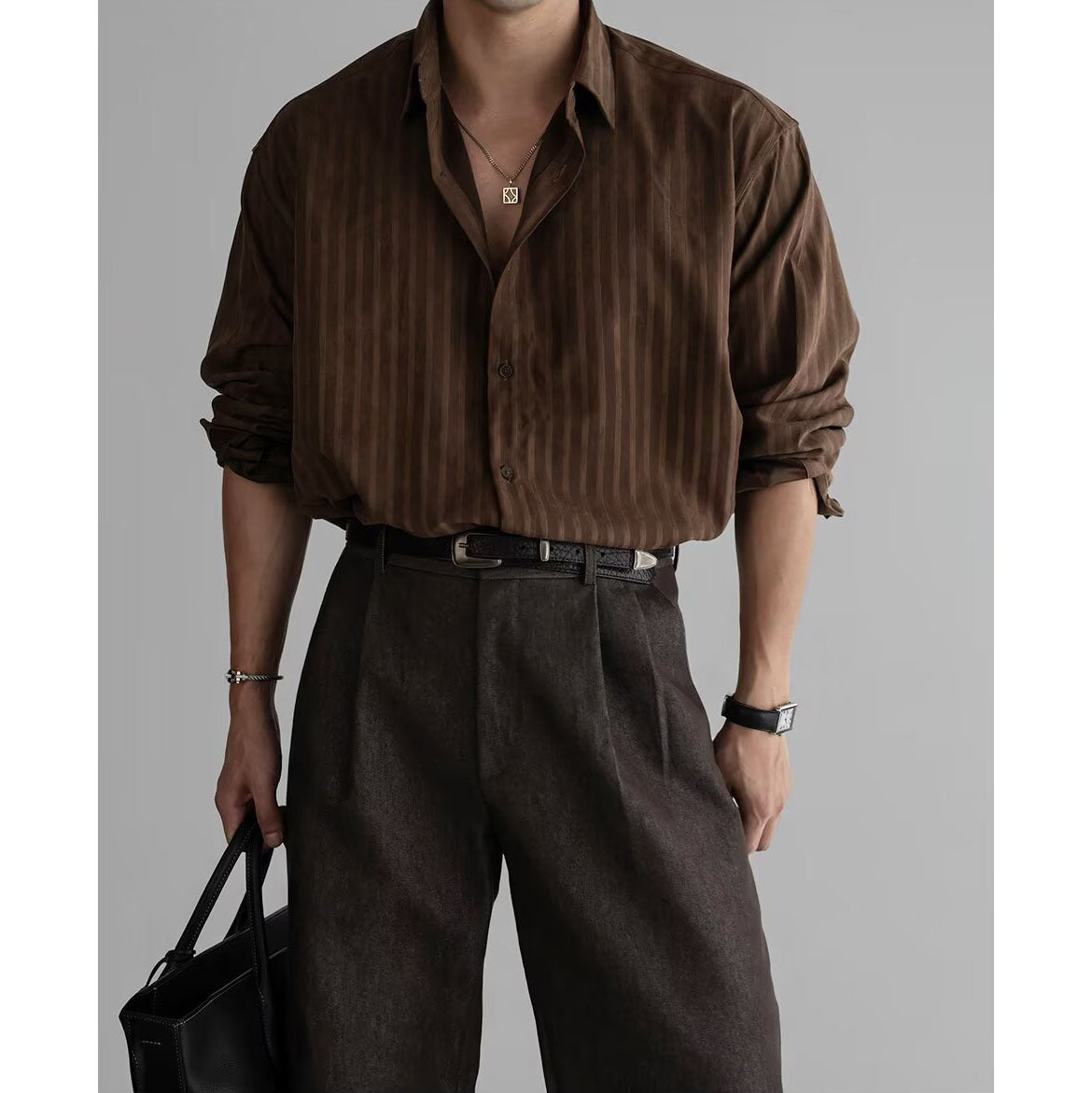 Chemise élégante pour homme avec texture fine côtelée