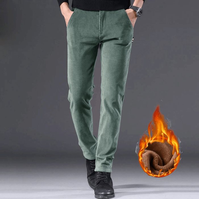 Men's Fleece-Lined Corduroy Winter Pants