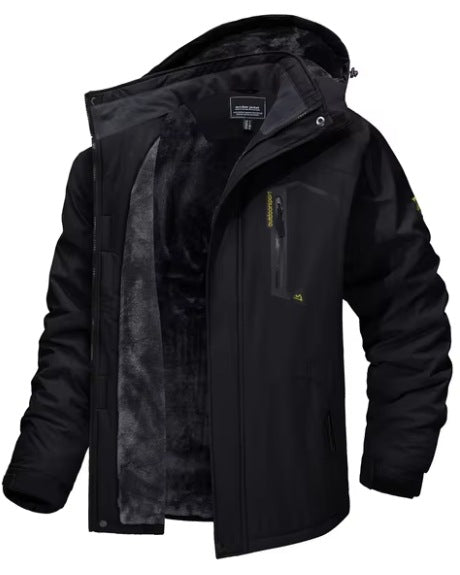 Men's Fleece-Lined Hooded Ski Jacket