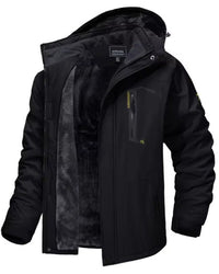 Men's Fleece-Lined Hooded Ski Jacket