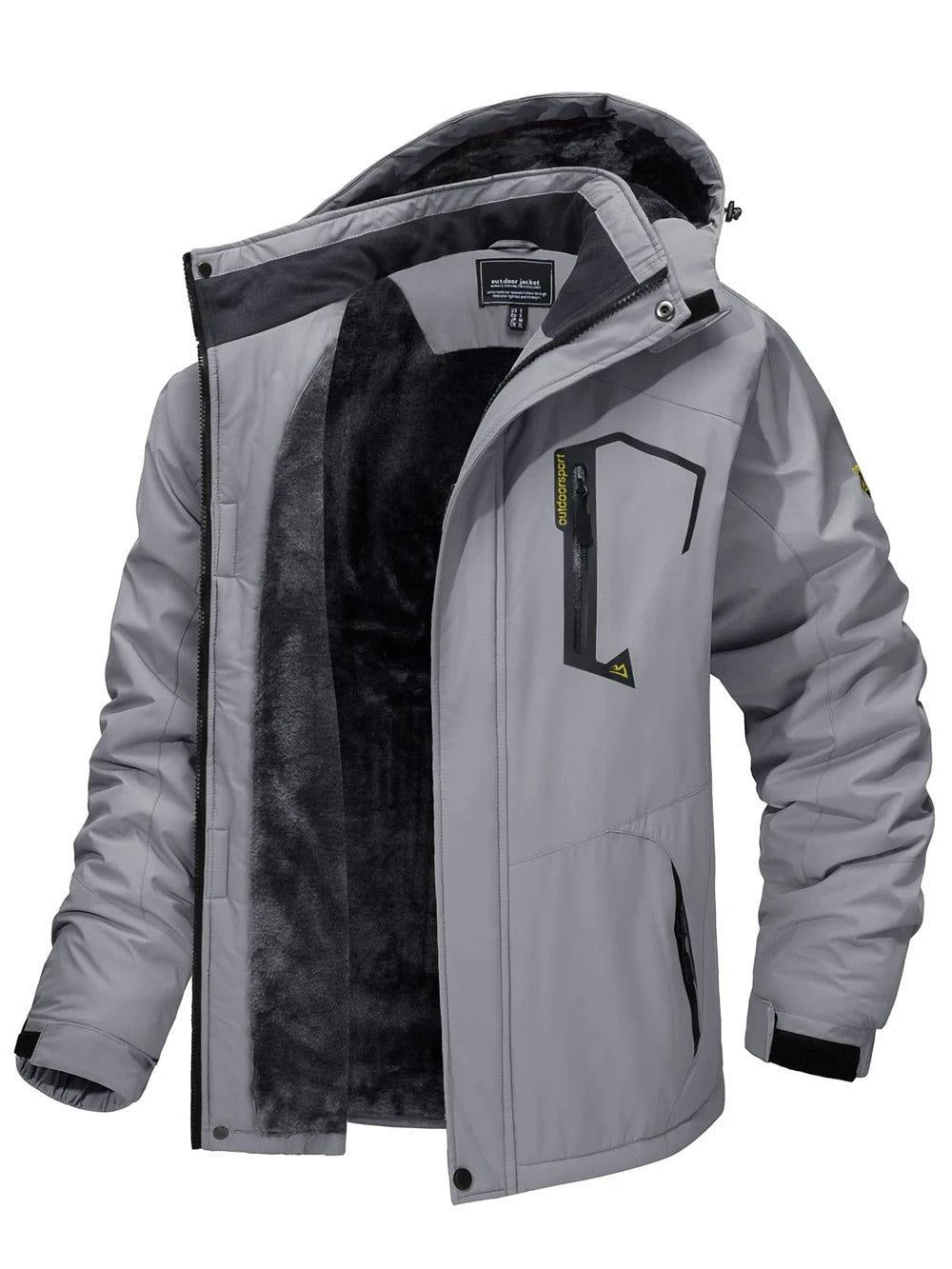 Men's Fleece-Lined Hooded Ski Jacket