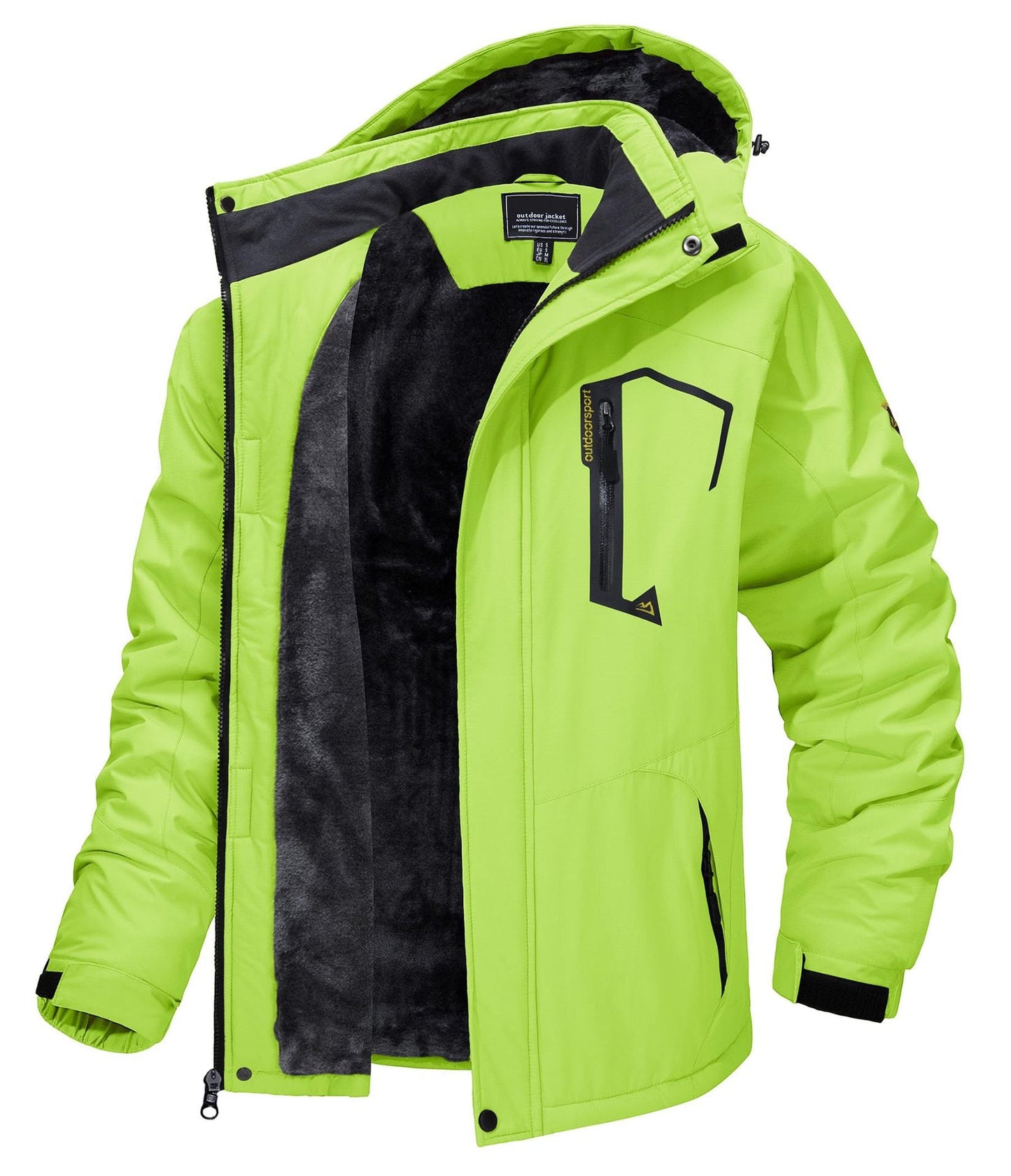 Men's Fleece-Lined Hooded Ski Jacket