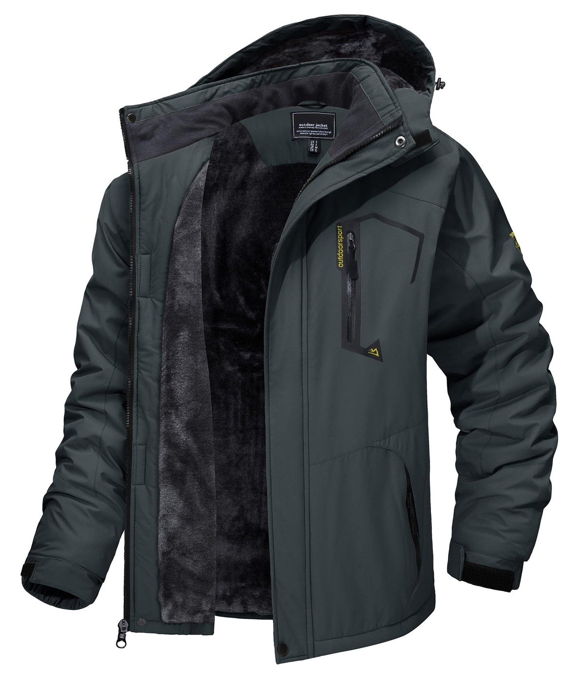 Men's Fleece-Lined Hooded Ski Jacket