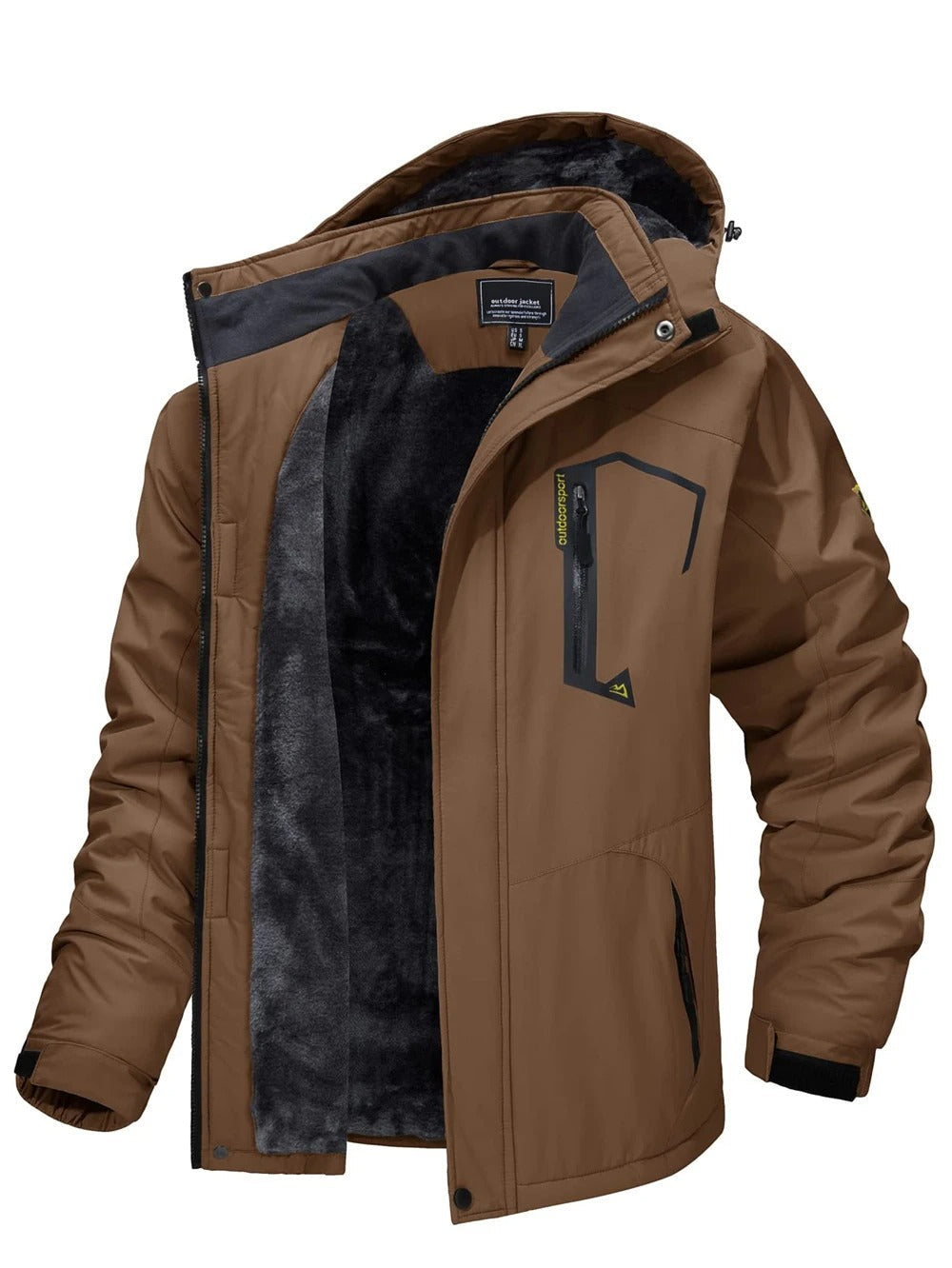 Men's Fleece-Lined Hooded Ski Jacket