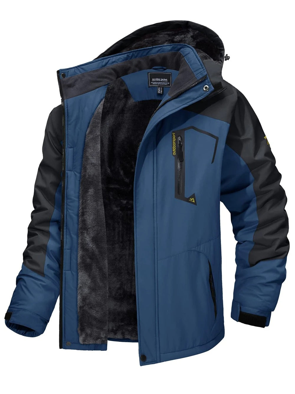 Men's Fleece-Lined Hooded Ski Jacket