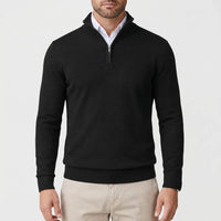 Pull en maille homme à col montant et demi-zip