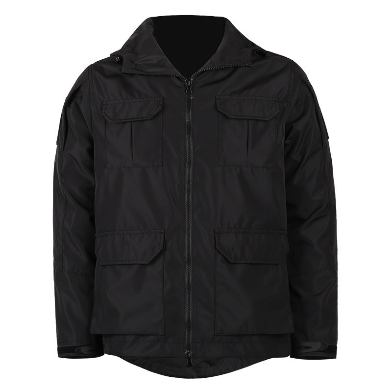 Veste de terrain à capuche pour homme avec quatre poches cargo