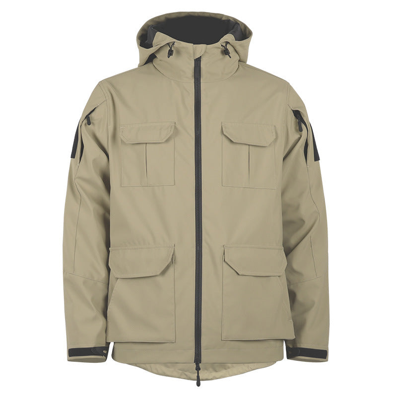 Veste de terrain à capuche pour homme avec quatre poches cargo