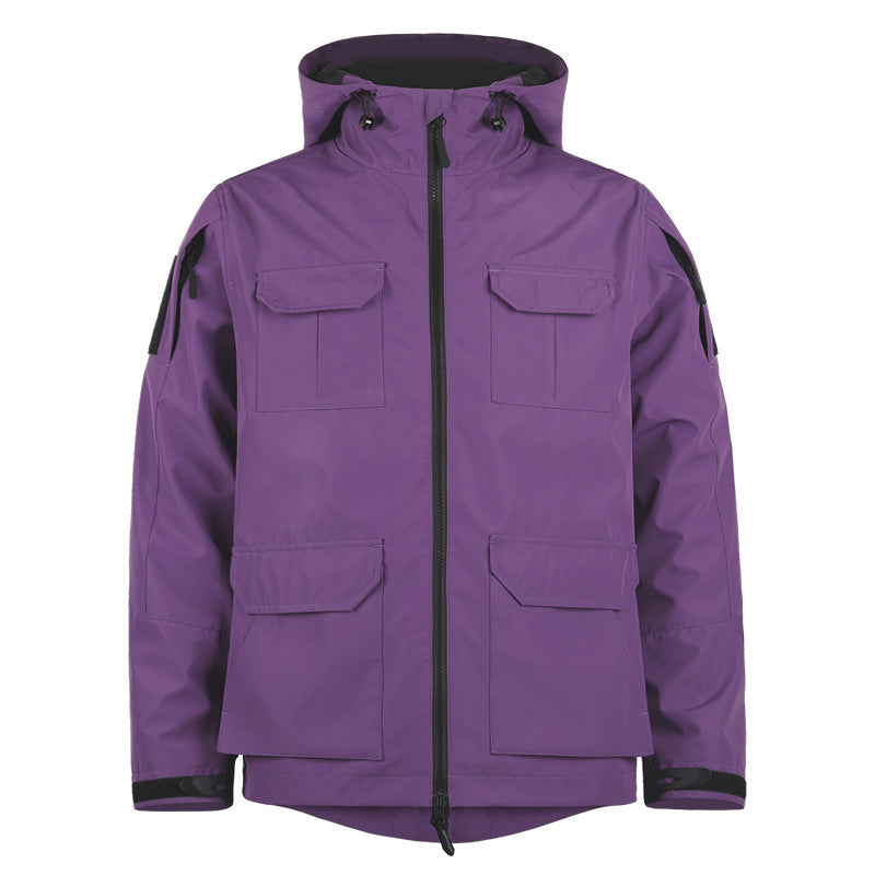 Veste de terrain à capuche pour homme avec quatre poches cargo