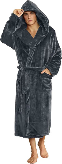 Men’s Hooded Fleece Bathrobe