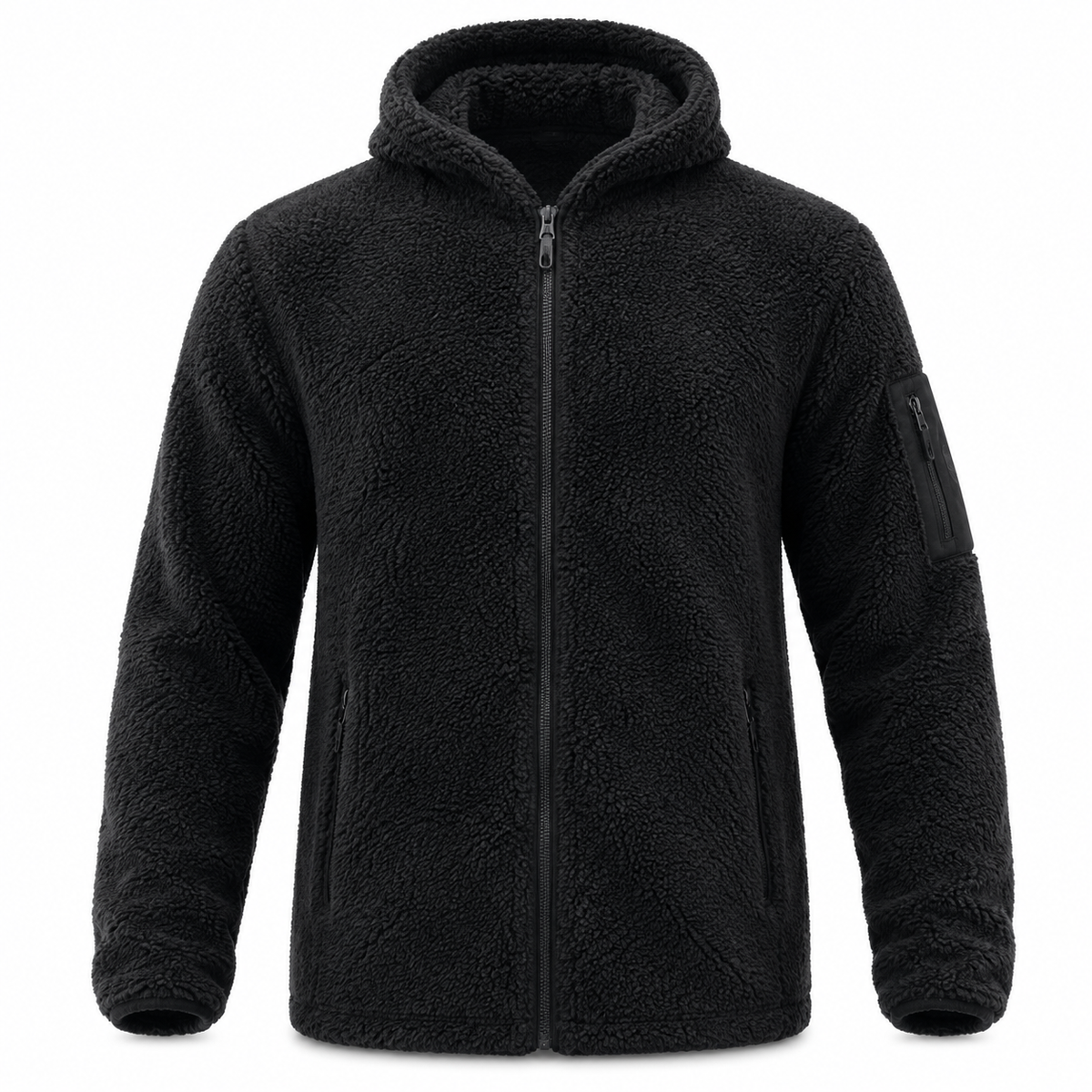 Veste en polaire à capuche pour homme | Fermeture zippée sur le devant et poches latérales | Couche à manches longues pour se protéger du froid au quotidien