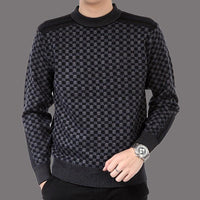 Pulls tricotés à carreaux pour hommes