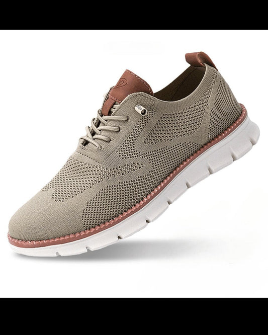 Men's Lightweight Breathable Knit Lace-Up Casual Sneakers