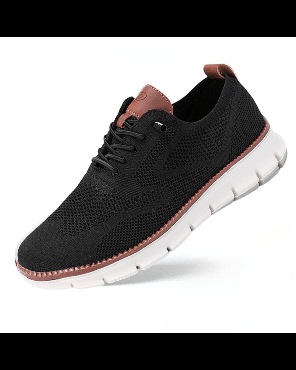 Men's Lightweight Breathable Knit Lace-Up Casual Sneakers