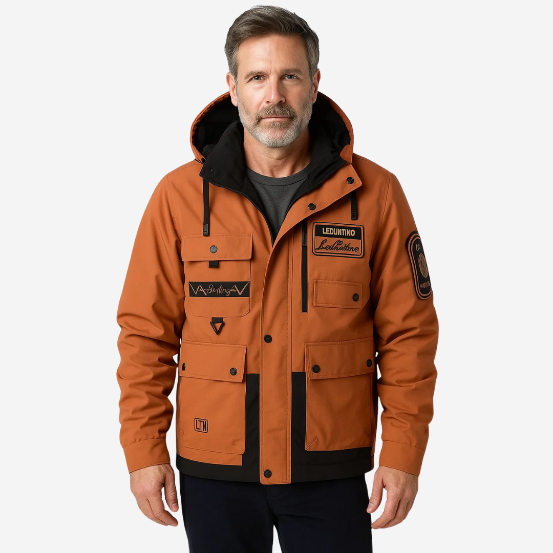 Men's Lined Outdoor Jacket with Detachable Hood