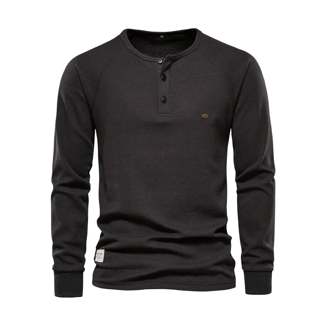 Chemise à manches longues pour homme à col rond – Confort et style