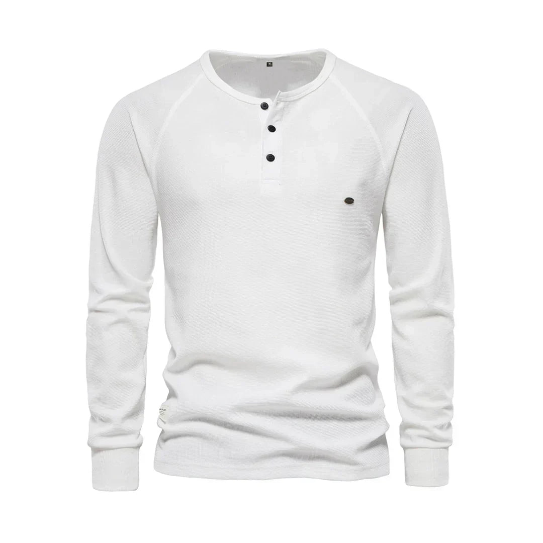 Chemise à manches longues pour homme à col rond – Confort et style