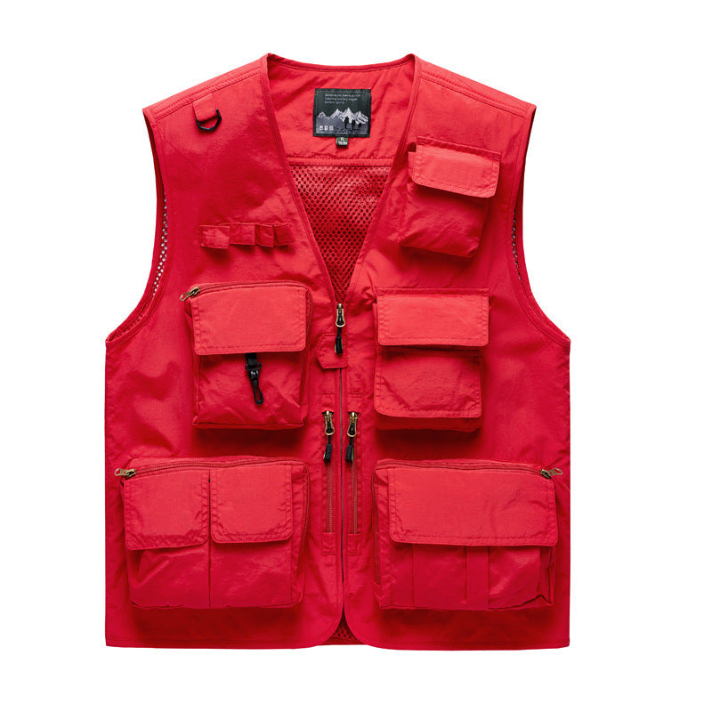Veste d’extérieur multifonctionnelle pour homme à multiples poches