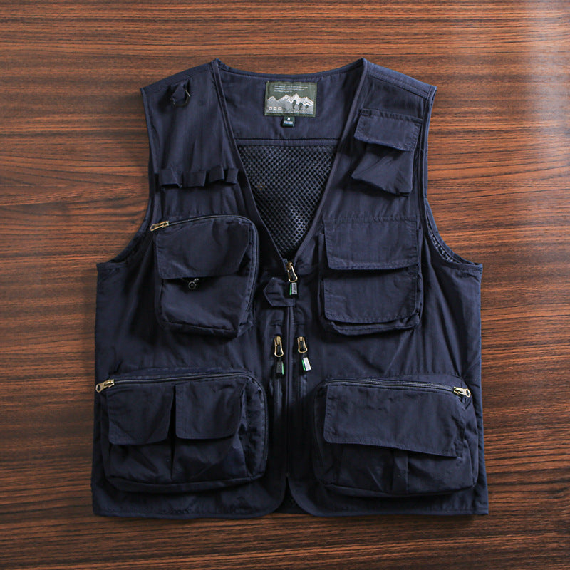 Veste d’extérieur multifonctionnelle pour homme à multiples poches