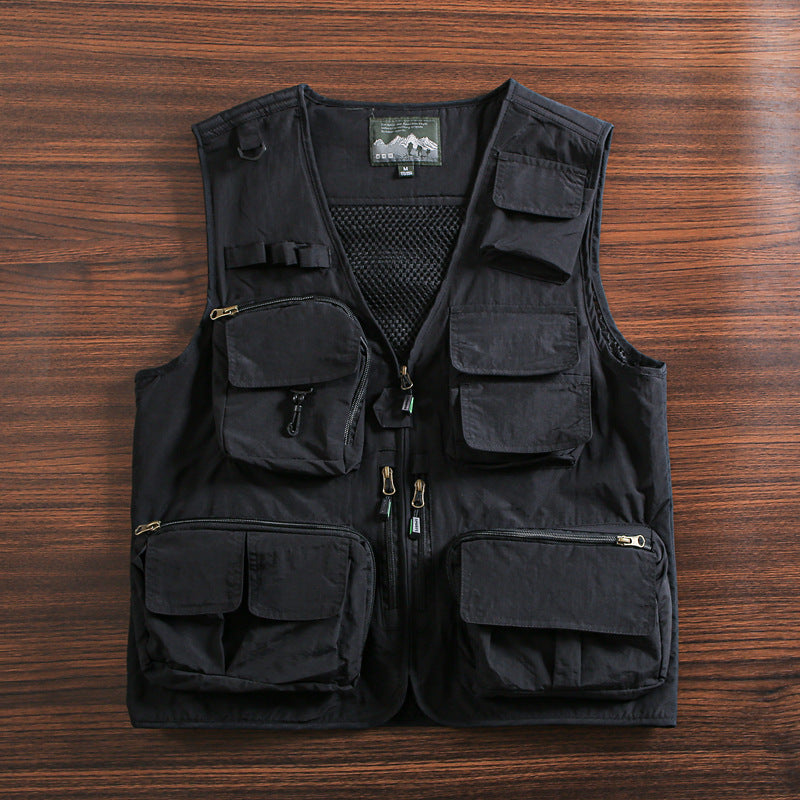 Veste d’extérieur multifonctionnelle pour homme à multiples poches