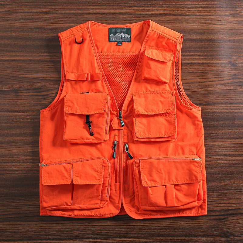 Veste d’extérieur multifonctionnelle pour homme à multiples poches