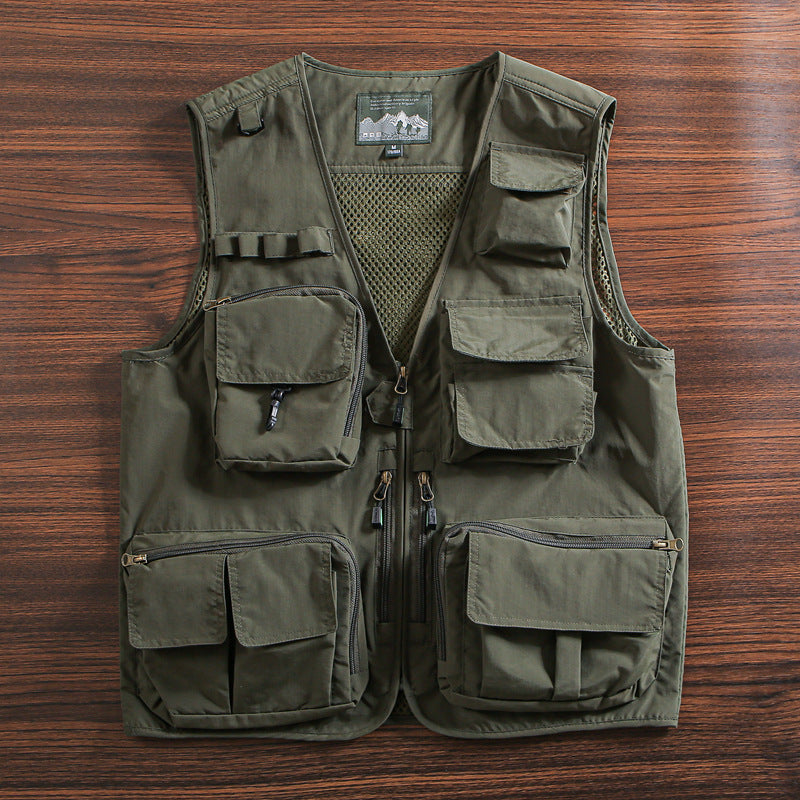 Veste d’extérieur multifonctionnelle pour homme à multiples poches