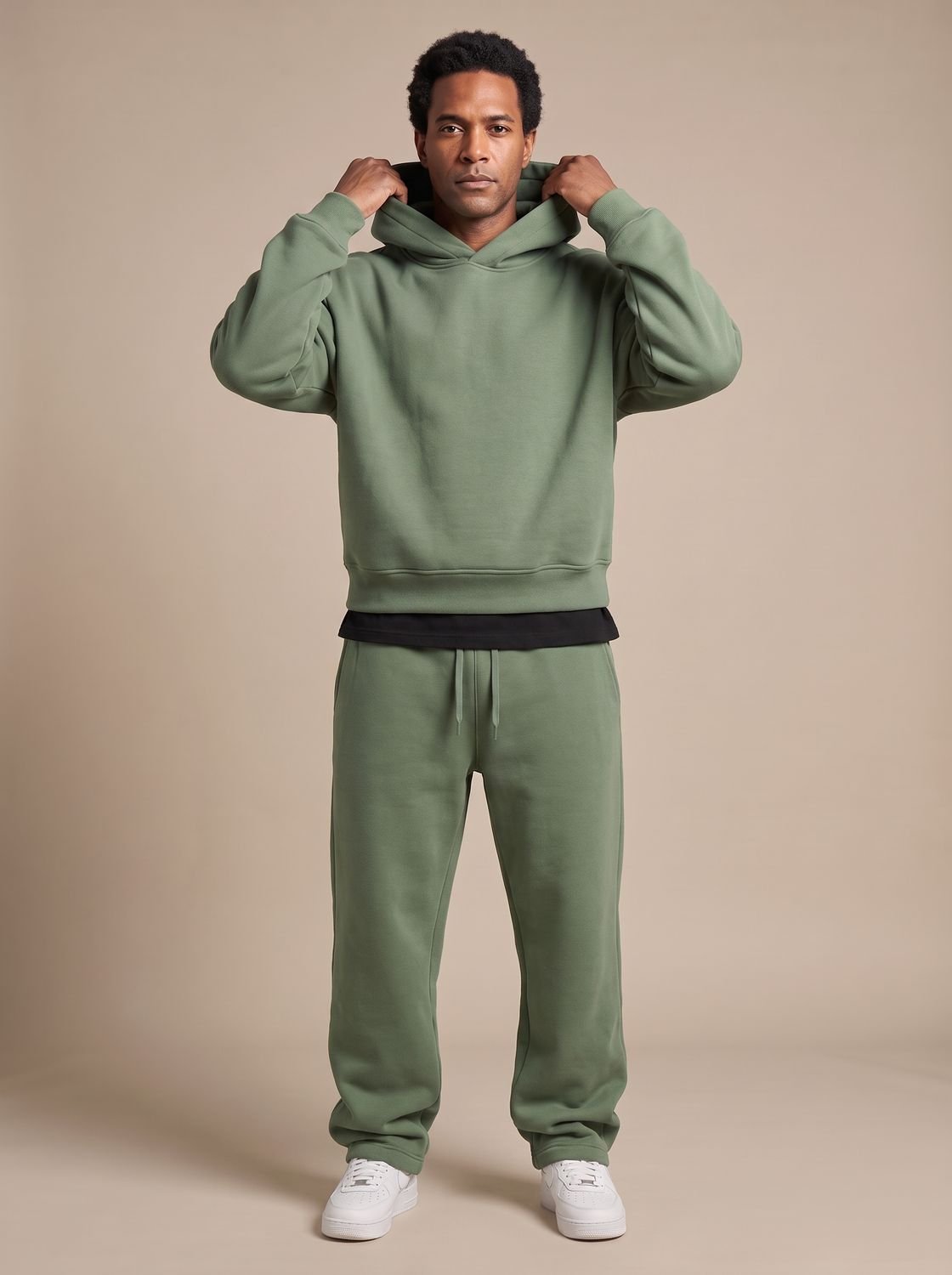 Men's Oversized Fleece Hoodie and Joggers Tracksuit Set