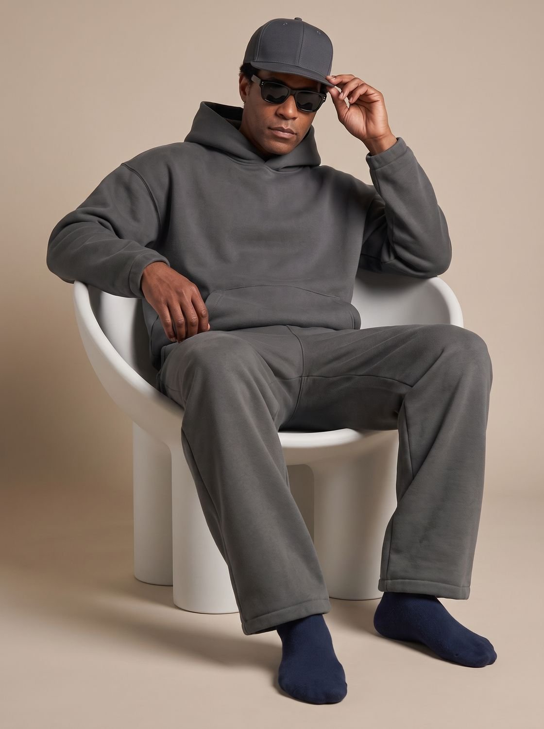 Men's Oversized Fleece Hoodie and Joggers Tracksuit Set