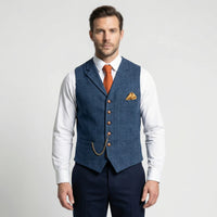 Men's Plaid V-Neck Waistcoat