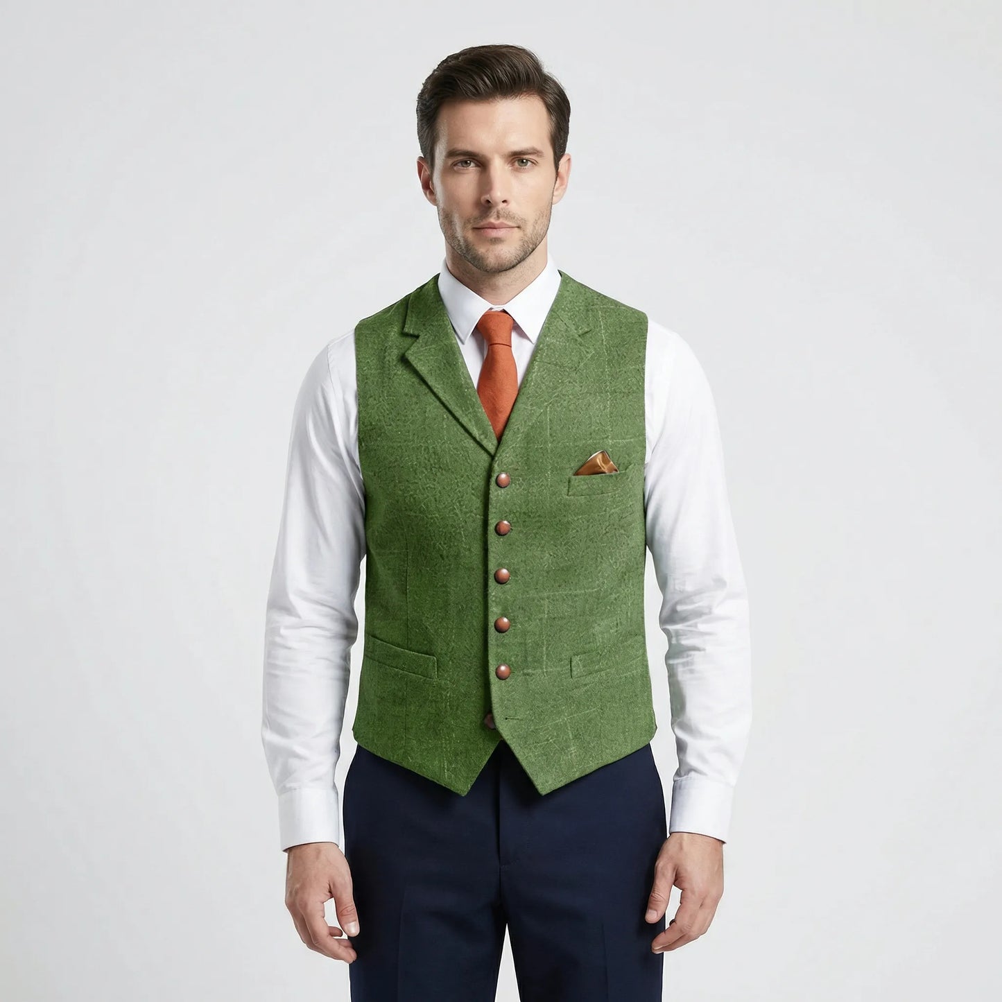 Men's Plaid V-Neck Waistcoat