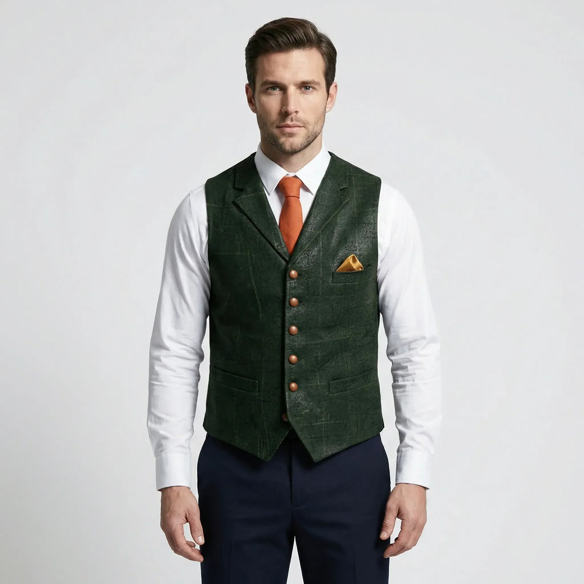 Men's Plaid V-Neck Waistcoat