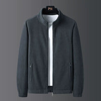 Veste pour homme à coupe standard, fermeture intégrale, col montant, poches et ourlet élastiqué