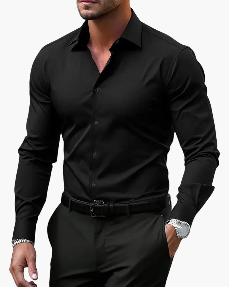 Men's Slim Fit Business Shirt – Modern Long-Sleeve Shirt for Office & Elegant Occasions