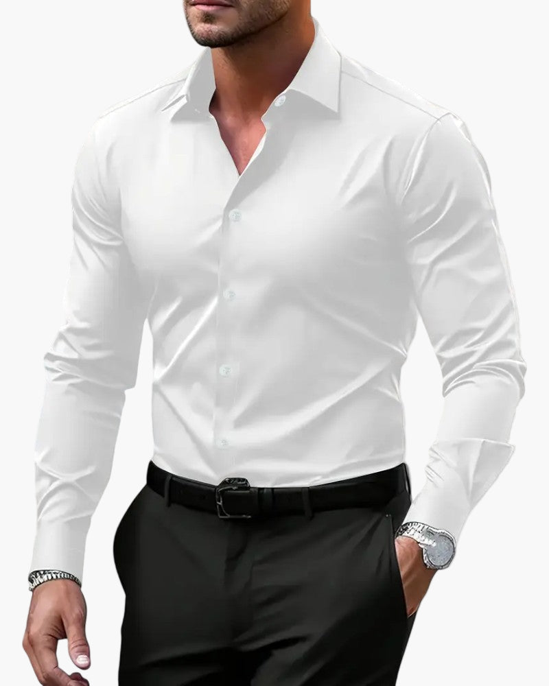 Men's Slim Fit Business Shirt – Modern Long-Sleeve Shirt for Office & Elegant Occasions